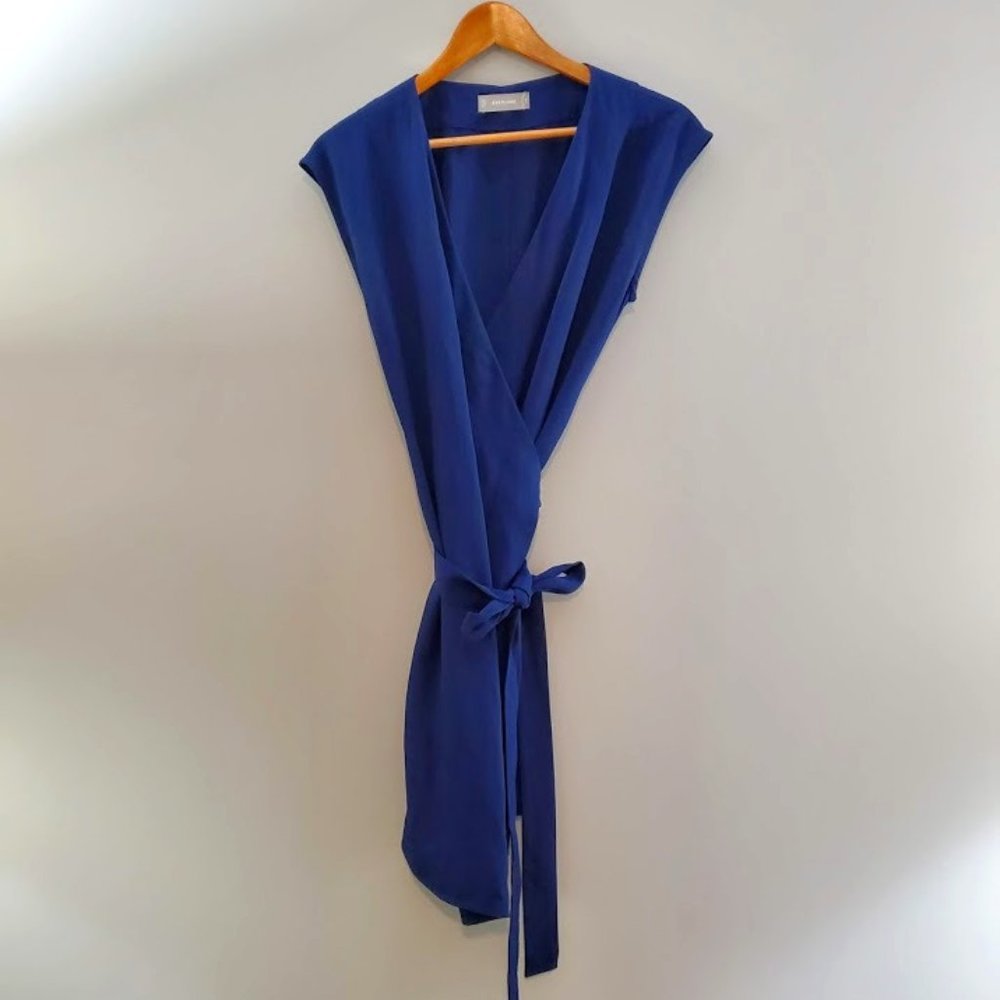 Everlane GoWeave Short-Sleeve Mini Wrap Dress